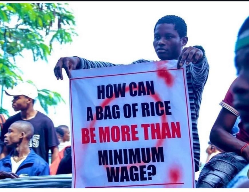 EndBadGovernance: How Can A bag of rice be more than Minimum wage? A protestor asks