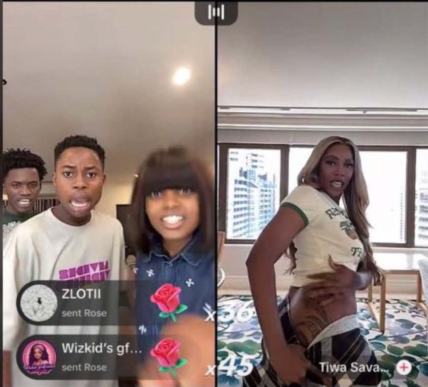 Moment Tiwa Savage Showed Peller Her Waist During Livestream