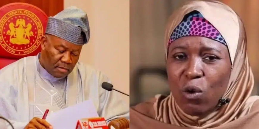 Aisha Yesufu calls senate president Akpabio ‘irresponsible elected politician’