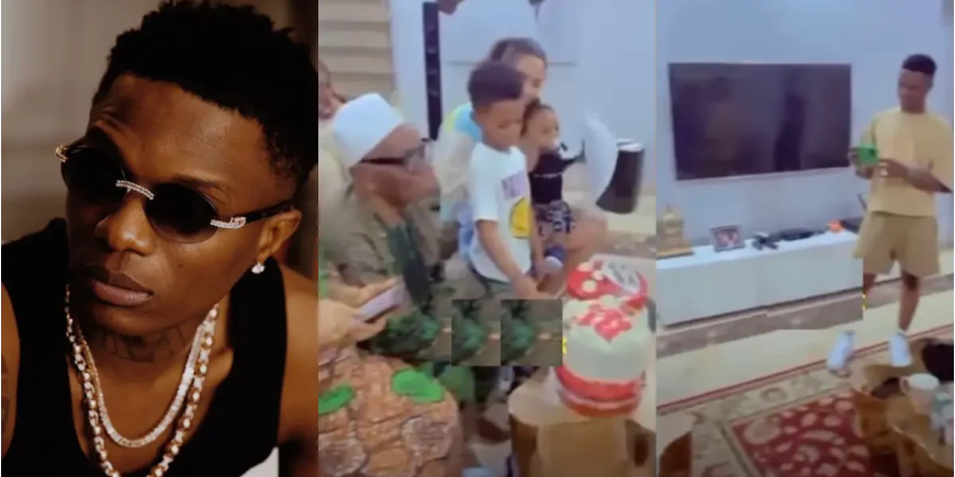 Moment Wizkid’s father marks birthday with grandchildren, others