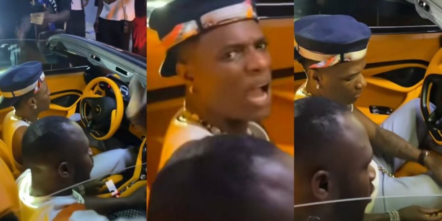 Wizkid Loses Composure, Yells at Fans Surrounding His Car  