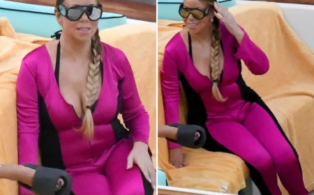 Mariah Carey Rocks Pink Swimsuit